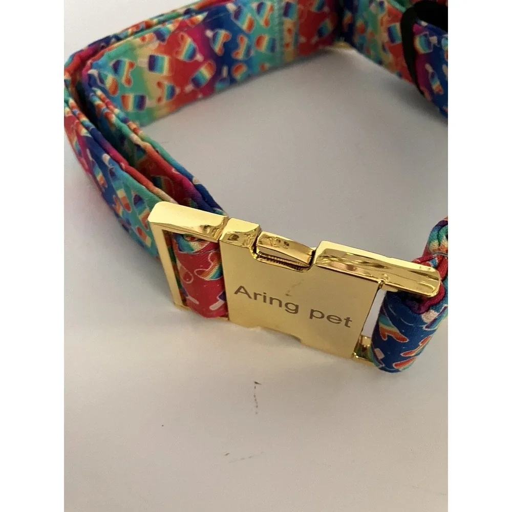 ARING PET Dog Collar Popsicles Rainbow Flower Boy Or‎ Girl Size Large